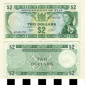 Thumbnail of Bank Note: Fiji Islands, 2 Dollars (1992.23.0454)