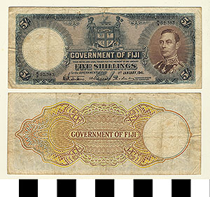 Thumbnail of Bank Note: Fiji Islands, 5 Shillings (1992.23.0457)