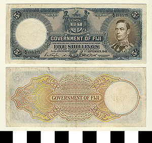 Thumbnail of Bank Note: Fiji Islands, 5 Shillings (1992.23.0458)