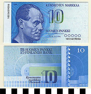 Thumbnail of Bank Note: Finland, 10 Markkaa (1992.23.0460)