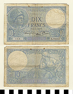 Thumbnail of Bank Note: France, 10 Francs (1992.23.0468)