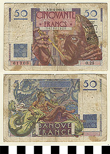 Thumbnail of Bank Note: France, 50 Francs (1992.23.0486)