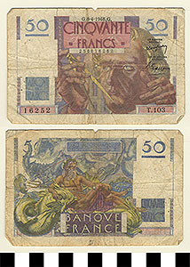 Thumbnail of Bank Note: France, 50 Francs (1992.23.0487)