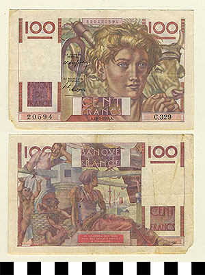 Thumbnail of Bank Note: France, 100 Francs (1992.23.0491)