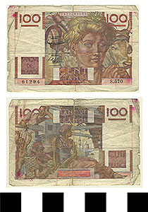 Thumbnail of Bank Note: France, 100 Francs (1992.23.0494)