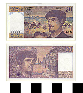 Thumbnail of Bank Note: France, 20 Francs (1992.23.0499)