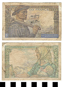 Thumbnail of Bank Note: France, 10 Francs (1992.23.0501)