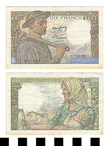 Thumbnail of Bank Note: France, 10 Francs (1992.23.0508)
