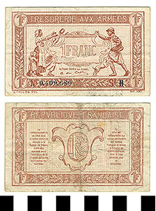 Thumbnail of Bank Note: France, 1 Franc (1992.23.0509)
