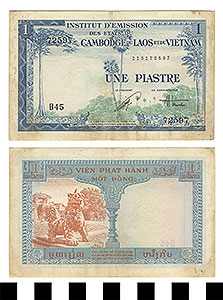 Thumbnail of Bank Note: French Indochina, 1 Piastre (1992.23.0512)