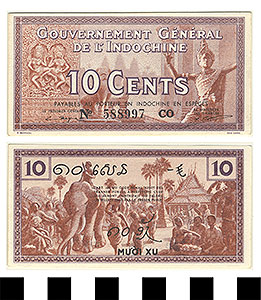 Thumbnail of Bank Note: French Indochina, 10 Cents (1992.23.0514)