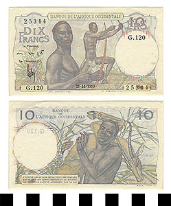 Thumbnail of Bank Note: French West Africa, 10 Francs (1992.23.0516)