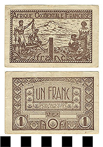 Thumbnail of Bank Note: French West Africa, 1 Franc (1992.23.0519)