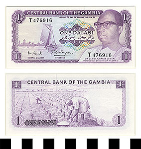 Thumbnail of Bank Note: Gambia, 1 Dalasi (1992.23.0520)