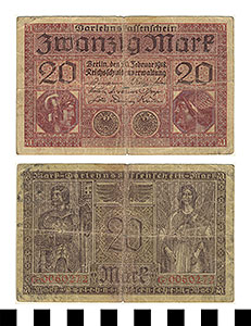Thumbnail of Bank Note: Germany, 20 Mark (1992.23.0534)