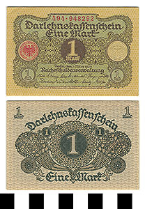 Thumbnail of Bank Note: Germany, 1 Mark (1992.23.0535)