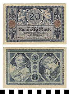 Thumbnail of Bank Note: Germany, 20 Mark (1992.23.0538)