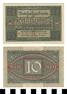 Thumbnail of Bank Note: Germany, 10 Mark (1992.23.0539)