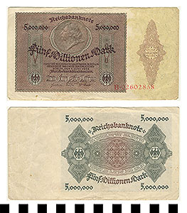Thumbnail of Bank Note: Germany, 5,000,000 Mark (1992.23.0549)