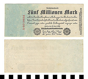 Thumbnail of Bank Note: Germany, 5,000,000 Mark (1992.23.0551)