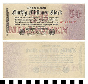 Thumbnail of Bank Note: Germany, 50,000,000 Mark (1992.23.0553)