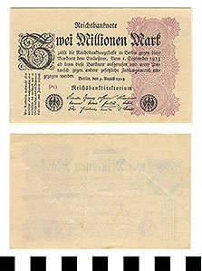 Thumbnail of Bank Note: Germany, 2,000,000 Mark (1992.23.0560)