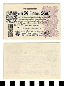 Thumbnail of Bank Note: Germany, 2,000,000 Mark (1992.23.0561)