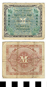 Thumbnail of Bank Note: Allied Occupation of Germany, 50 Pfennig (1992.23.0570)
