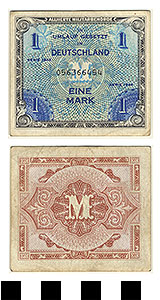 Thumbnail of Bank Note: Allied Occupation of Germany, 1 Mark (1992.23.0571)