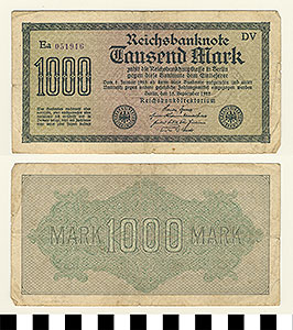 Thumbnail of Bank Note: Germany, 1000 Mark (1992.23.0584)
