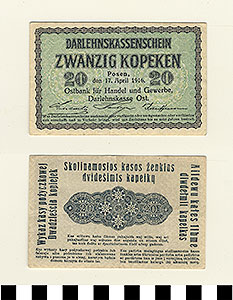 Thumbnail of Bank Note: Germany, 20 Kopeken (1992.23.0593)