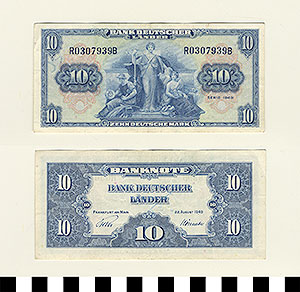 Thumbnail of Bank Note: West Germany, 10 Deutsche Mark (1992.23.0602)