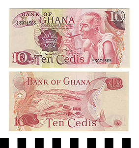 Thumbnail of Bank Note: Ghana, 10 Cedis (1992.23.0608)
