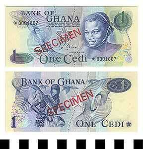 Thumbnail of Bank Note: Ghana, 1 Cedi (1992.23.0613A)