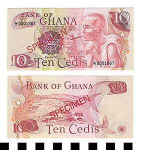 Thumbnail of Bank Note: Ghana, 10 Cedis (1992.23.0613D)