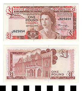 Thumbnail of Gibraltar Bank Note: 1 Pound (1992.23.0615)
