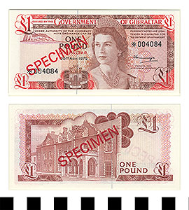Thumbnail of Gibraltar Bank Note: 1 Pound (1992.23.0616A)