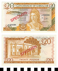 Thumbnail of Gibraltar Bank Note: 20 Pounds (1992.23.0616D)