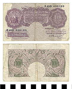 Thumbnail of Bank Note: England, 10 Shillings (1992.23.0617)
