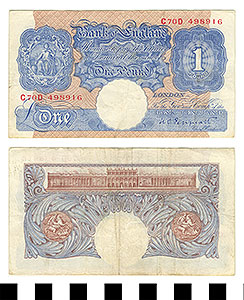 Thumbnail of Bank Note: England, 1 Pound (1992.23.0618A)