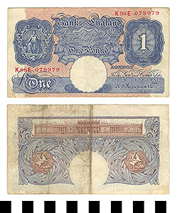 Thumbnail of Bank Note: England, 1 Pound (1992.23.0618B)