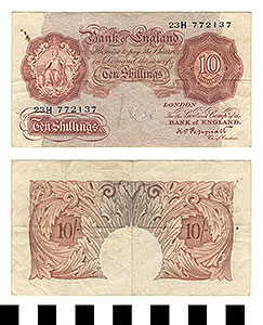 Thumbnail of Bank Note: England, 10 Shillings (1992.23.0619)
