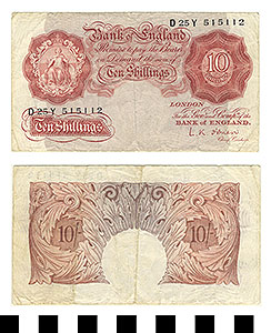 Thumbnail of Bank Note: England, 10 Shillings (1992.23.0620)