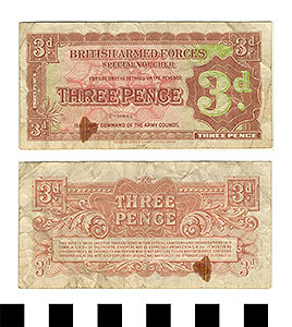 Thumbnail of Bank Note: England, 3 Pence (1992.23.0628)