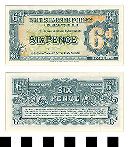 Thumbnail of Bank Note: England, 6 Pence (1992.23.0629)