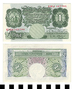 Thumbnail of Bank Note: England, 1 Pound (1992.23.0639)