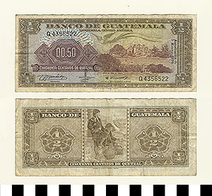 Thumbnail of Bank Note: Republic of Guatemala, 50 Centavos de Quetzal (1992.23.0675)