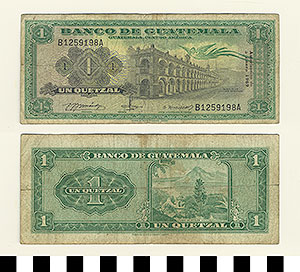 Thumbnail of Bank Note: Republic of Guatemala, 1 Quetzal (1992.23.0677)