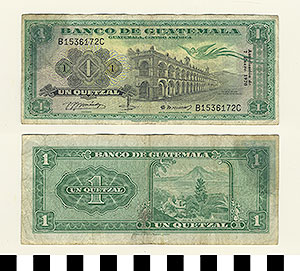 Thumbnail of Bank Note: Republic of Guatemala, 1 Quetzal (1992.23.0678)
