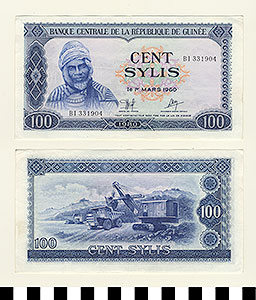 Thumbnail of Bank Note: Republic of Guinea, 100 Sylis (1992.23.0686)